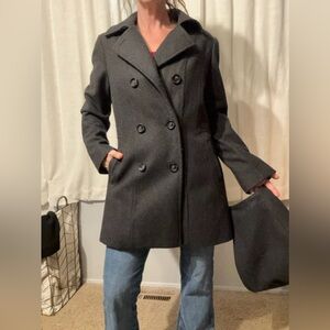 Nautica Women's Charcoal Pea Coat